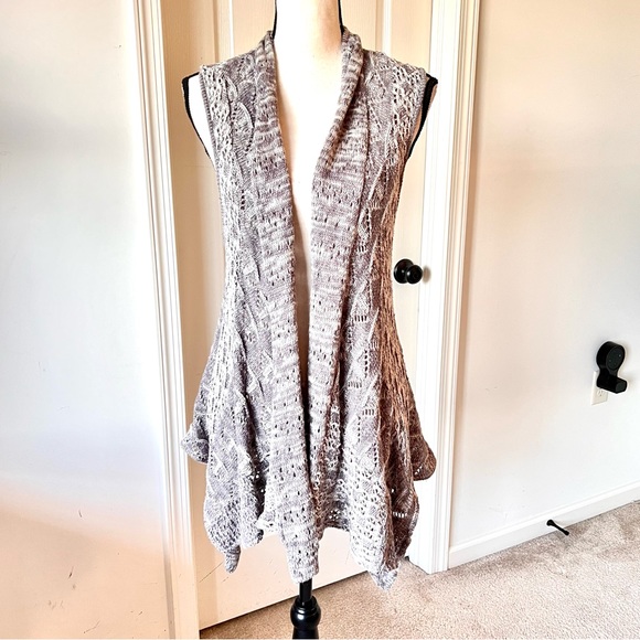 ANTHROPOLOGIE MOTH Lavena Waterfall Open Drape Sweater Vest Cardigan—SZ. XS/S - Picture 3 of 14
